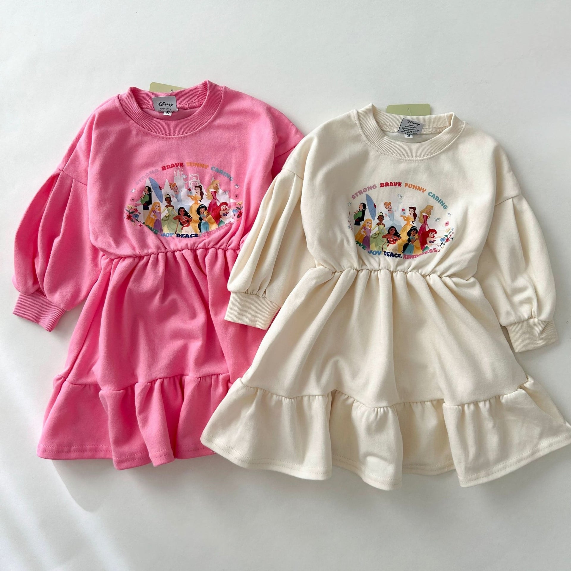 Toddler Disney Princess Sweatshirt Frill Dress (15m-6y) - 2 Colors Ivory / 15-24m(S) Toddler Disney Princess Sweatshirt Frill Dress (15m-6y) - 2 Colors Ivory / 15-24m(S)