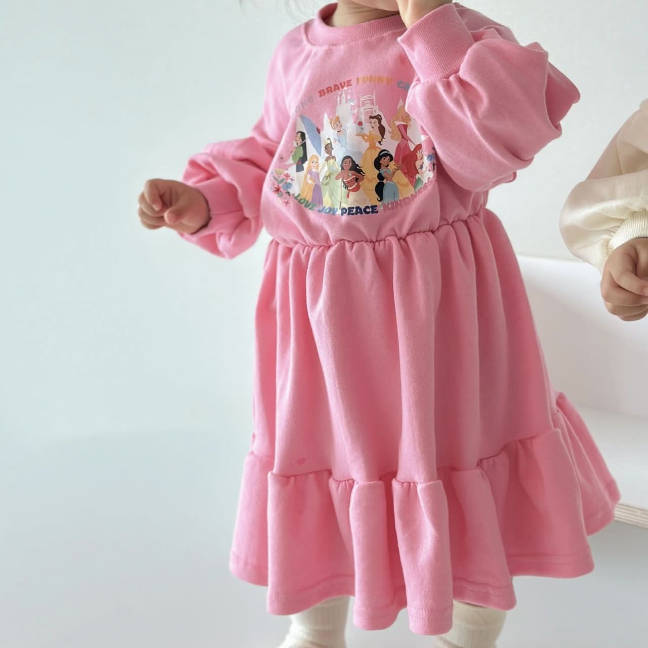 Toddler Disney Princess Sweatshirt Frill Dress (15m-6y) - 2 Colors Ivory / 15-24m(s) Toddler Disney Princess Sweatshirt Frill Dress (15m-6y) - 2 Colors Ivory / 15-24m(s)