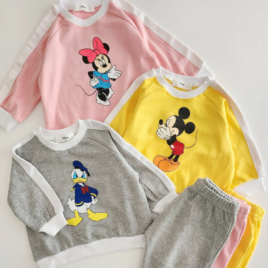 Toddler Disney Taped Sweatshirt and Pants Set (1 - 5y) - 3 Colors kids outfit