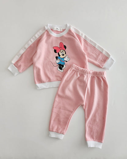 Toddler Disney Taped Sweatshirt and Pants Set (1 - 5y) - 3 Colors kids outfit
