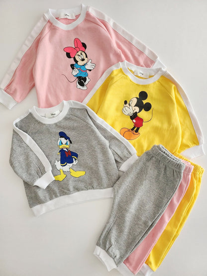 Toddler Disney Taped Sweatshirt and Pants Set (1 - 5y) - 3 Colors kids outfit