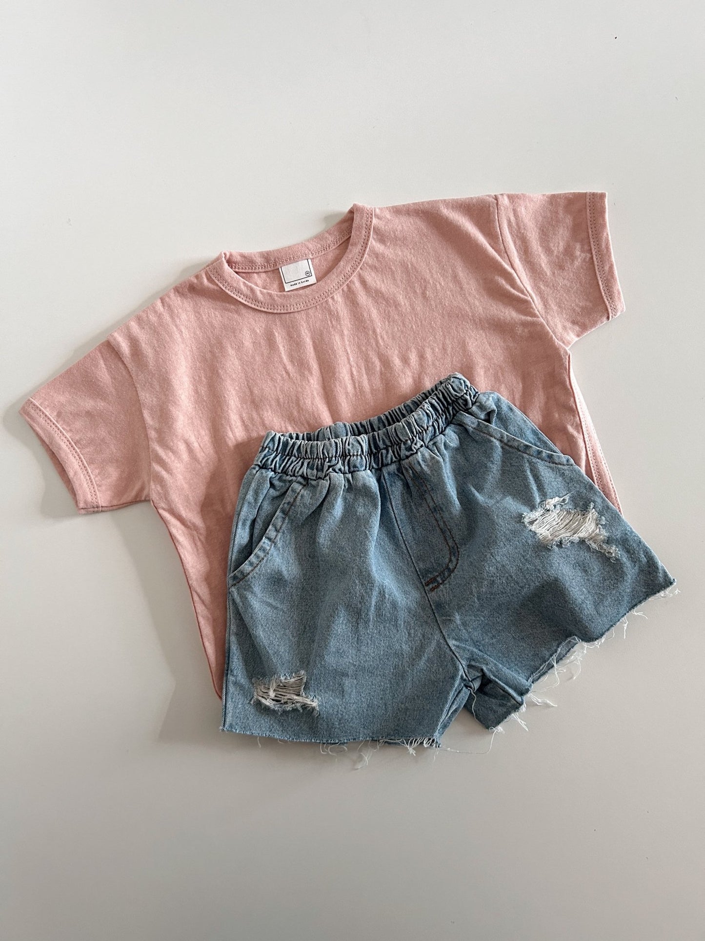 Toddler Distressed Denim Shorts (2 - 6y) - Blue kids outfit