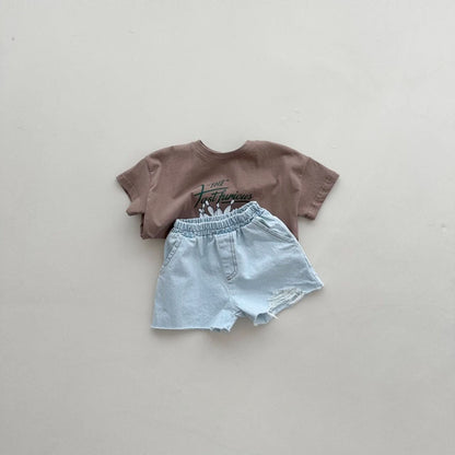 Toddler Distressed Denim Shorts (2 - 6y) - Light Blue kids outfit