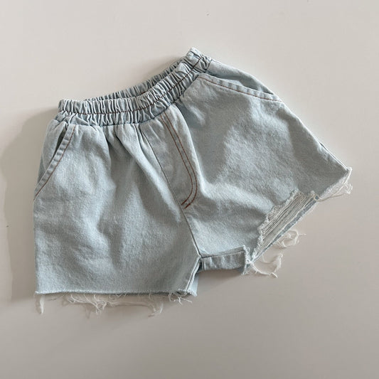 Toddler Distressed Denim Shorts (2 - 6y) - Light Blue kids outfit