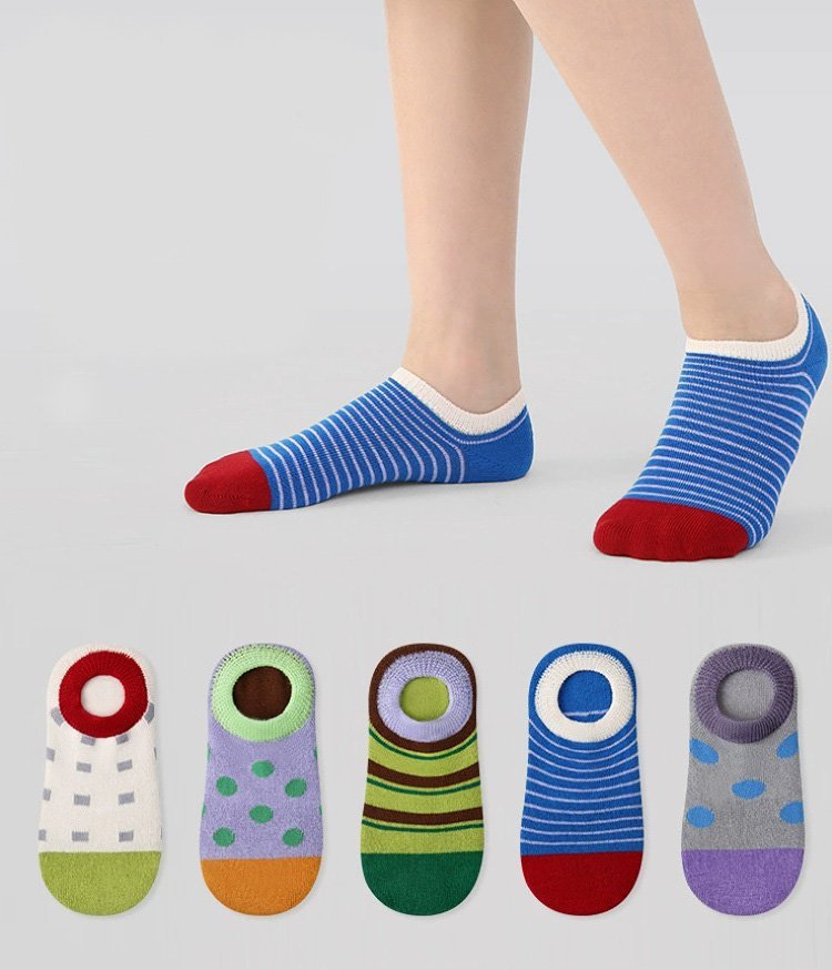 Toddler Dot and Stripe 5PK Socks Set (1 - 8y) kids outfit