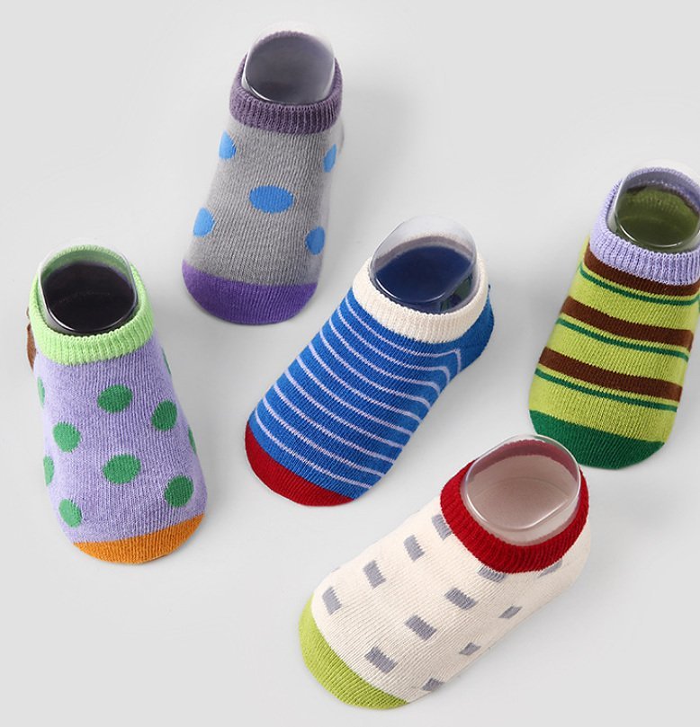 Toddler Dot and Stripe 5PK Socks Set (1 - 8y) kids outfit