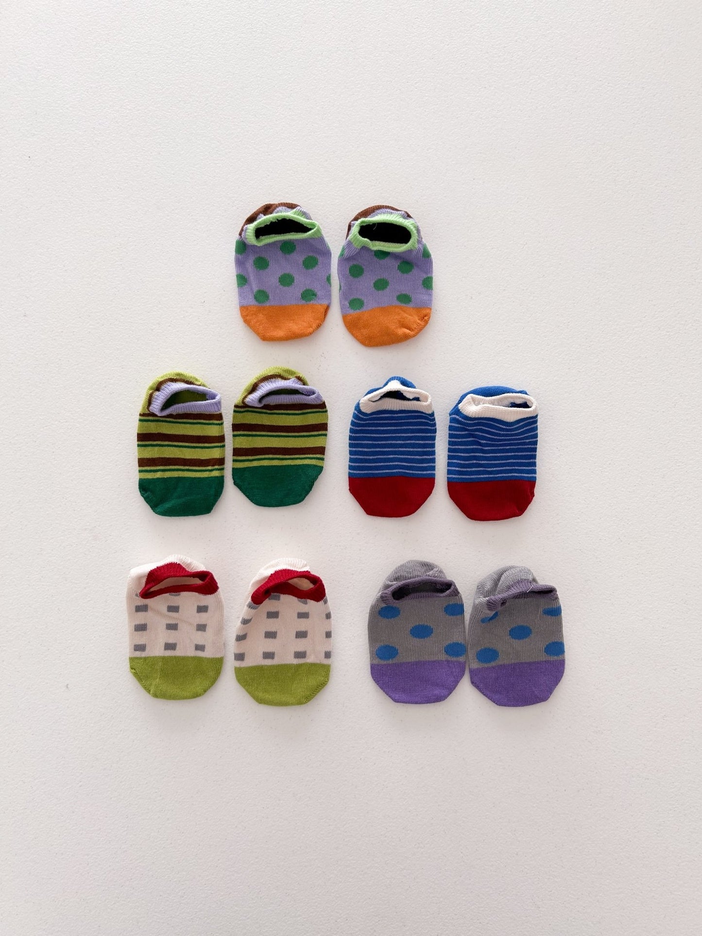 Toddler Dot and Stripe 5PK Socks Set (1 - 8y) kids outfit