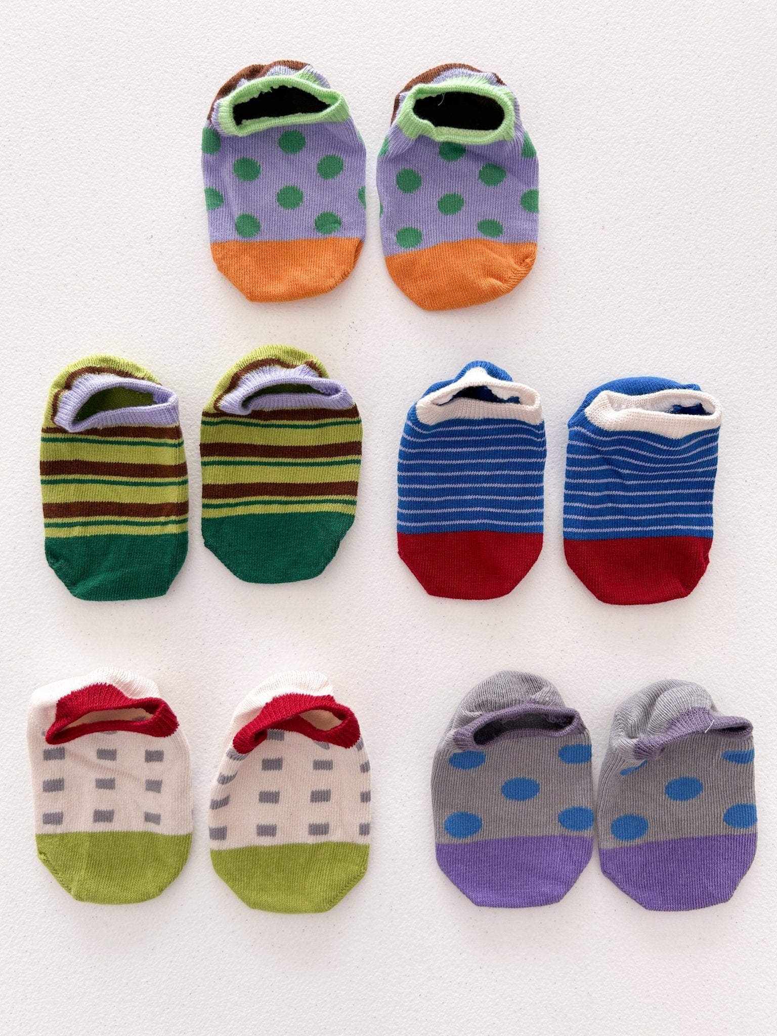 Toddler Dot and Stripe 5PK Socks Set (1 - 8y) kids outfit