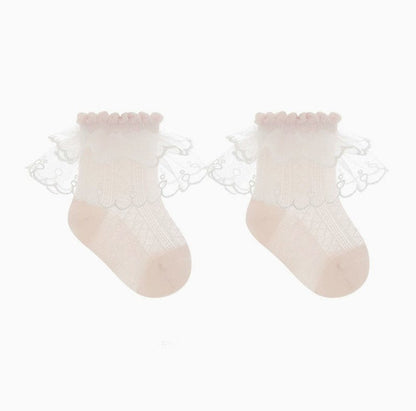 Toddler Double Lace Summer Socks (1 - 8y) - 2 Colors kids outfit