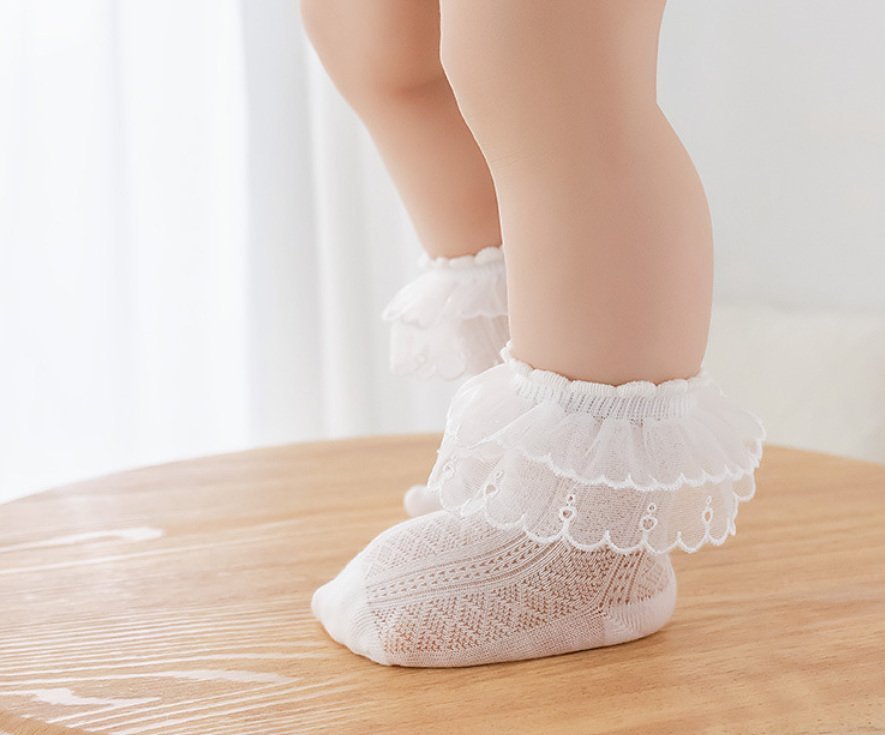 Toddler Double Lace Summer Socks (1 - 8y) - 2 Colors kids outfit