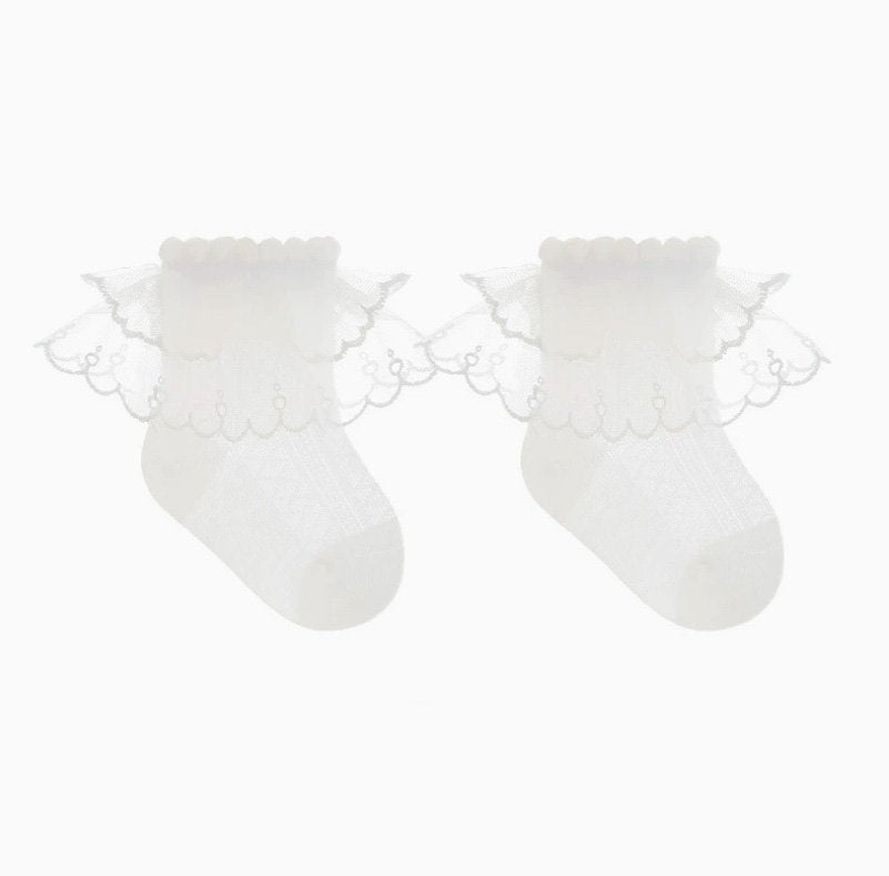 Toddler Double Lace Summer Socks (1 - 8y) - 2 Colors kids outfit