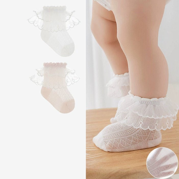 Toddler Double Lace Summer Socks (1 - 8y) - 2 Colors kids outfit