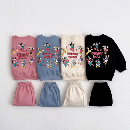 Toddler Everyday Sweatshirt and Jogger Pants Set (1 - 5y) - 4 Colors kids outfit