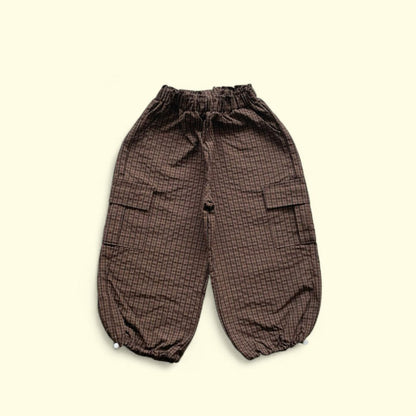 Toddler F25 Adjustable Hem Plaid Cargo Pants (3 - 7y) - 2 Colors kids outfit