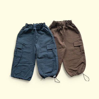 Toddler F25 Adjustable Hem Plaid Cargo Pants (3 - 7y) - 2 Colors kids outfit