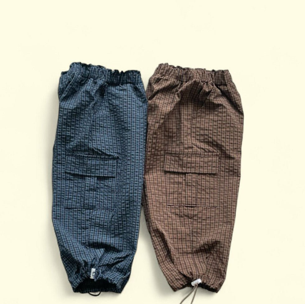 Toddler F25 Adjustable Hem Plaid Cargo Pants (3 - 7y) - 2 Colors kids outfit