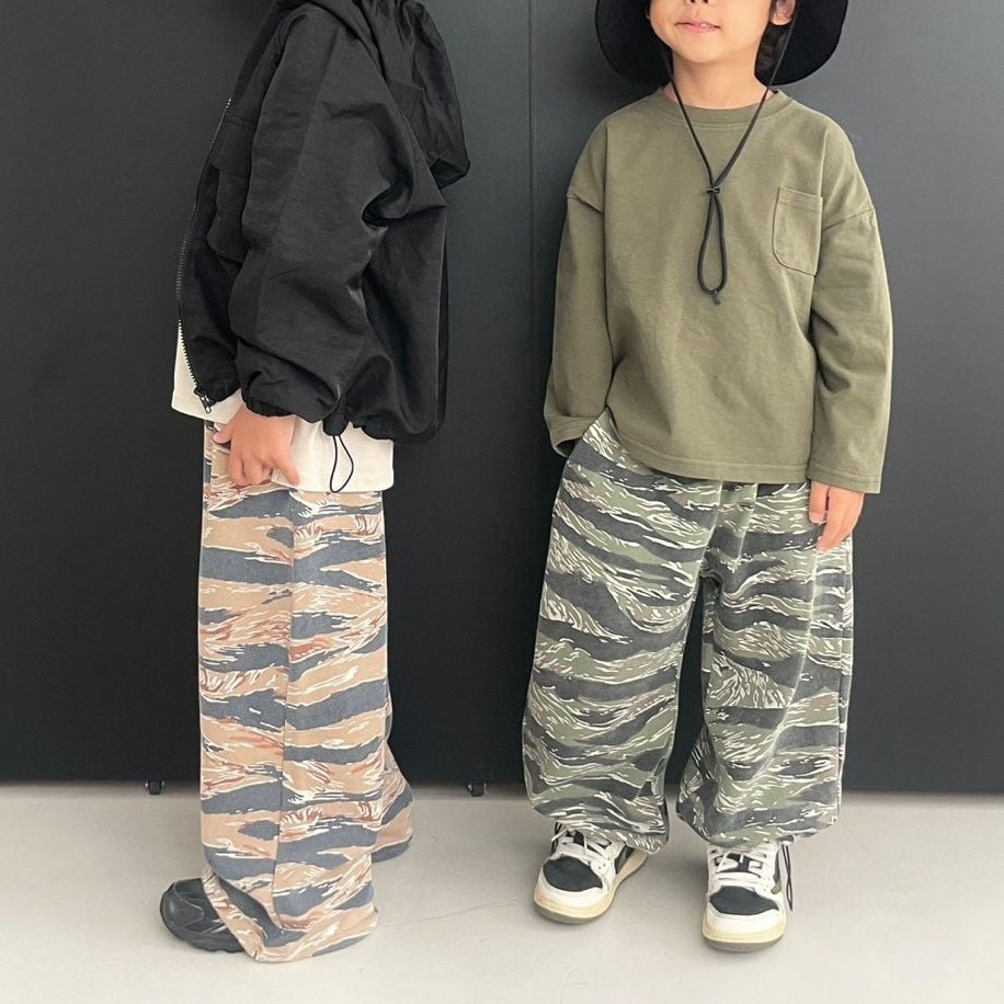 Toddler F25 Adjustable Hem Tiger Stripe Camo Pants (3 - 7y) - 2 Colors kids outfit