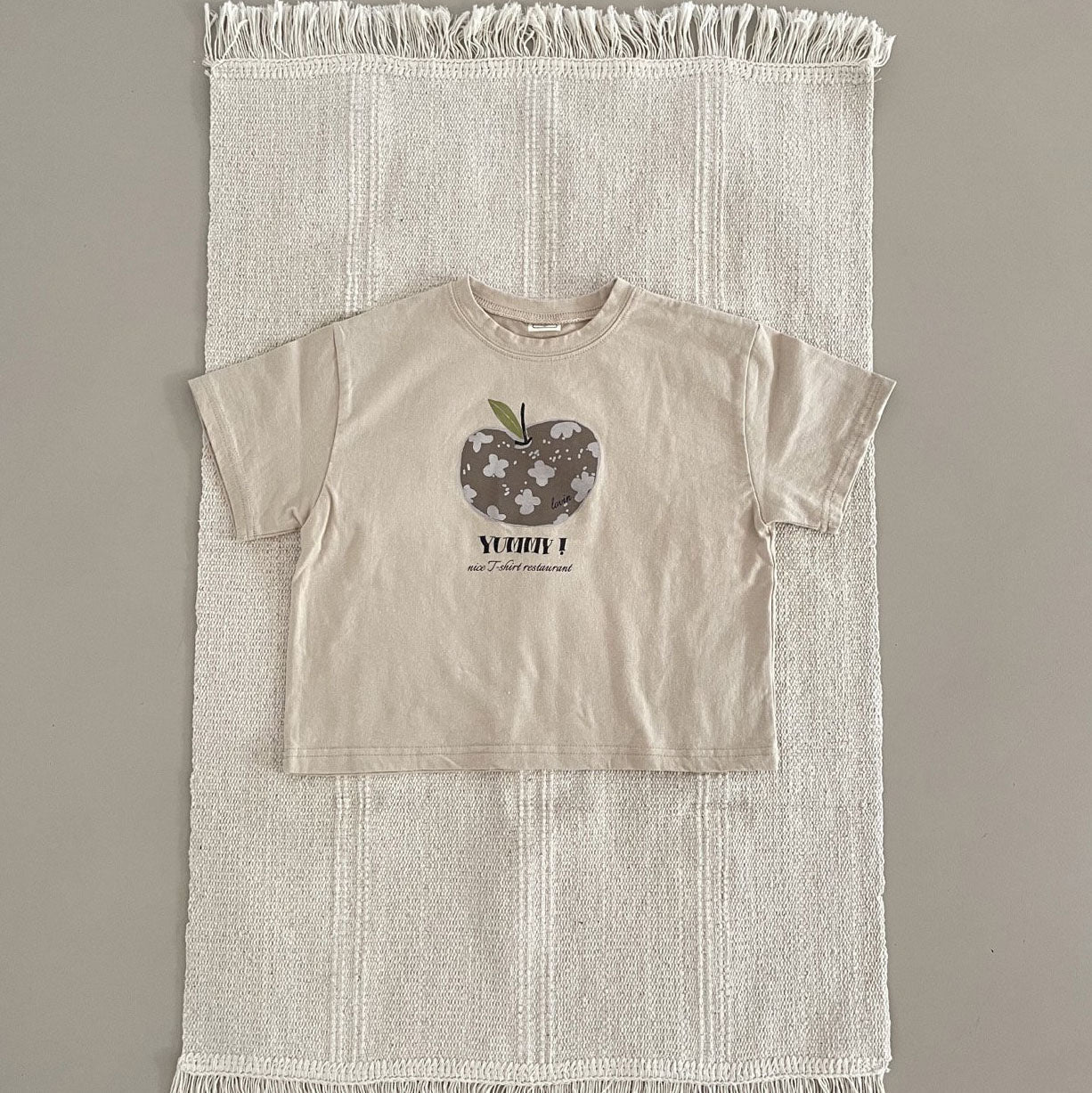 Toddler F25 Apple Print Short Sleeve Top (1 - 7y) - 3 Colors kids outfit