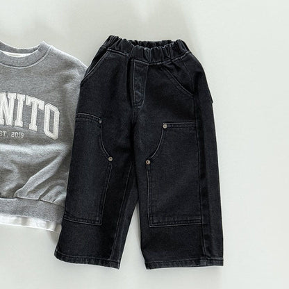Toddler F25 Big Pocket Denim Pants (12m - 7y) - 2 Colors kids outfit