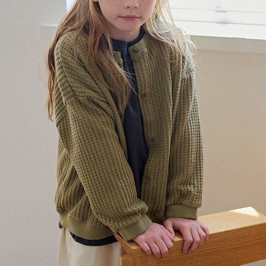 Toddler F25 Big Waffle Cardigan (15m - 7y) - 3 Colors kids outfit