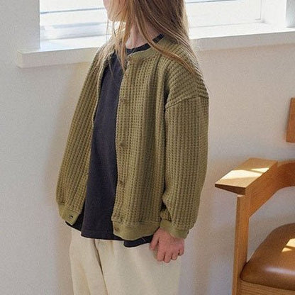 Toddler F25 Big Waffle Cardigan (15m - 7y) - 3 Colors kids outfit
