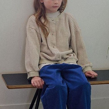 Toddler F25 Big Waffle Cardigan (15m - 7y) - 3 Colors kids outfit