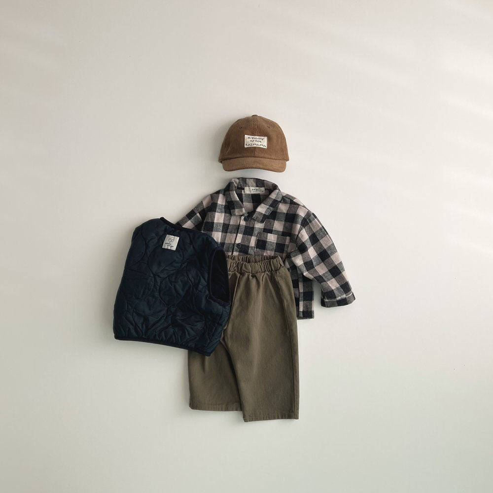 Toddler F25 Buffalo Plaid Long Sleeve Flannel Shirt (1 - 6y) - Charcoal kids outfit