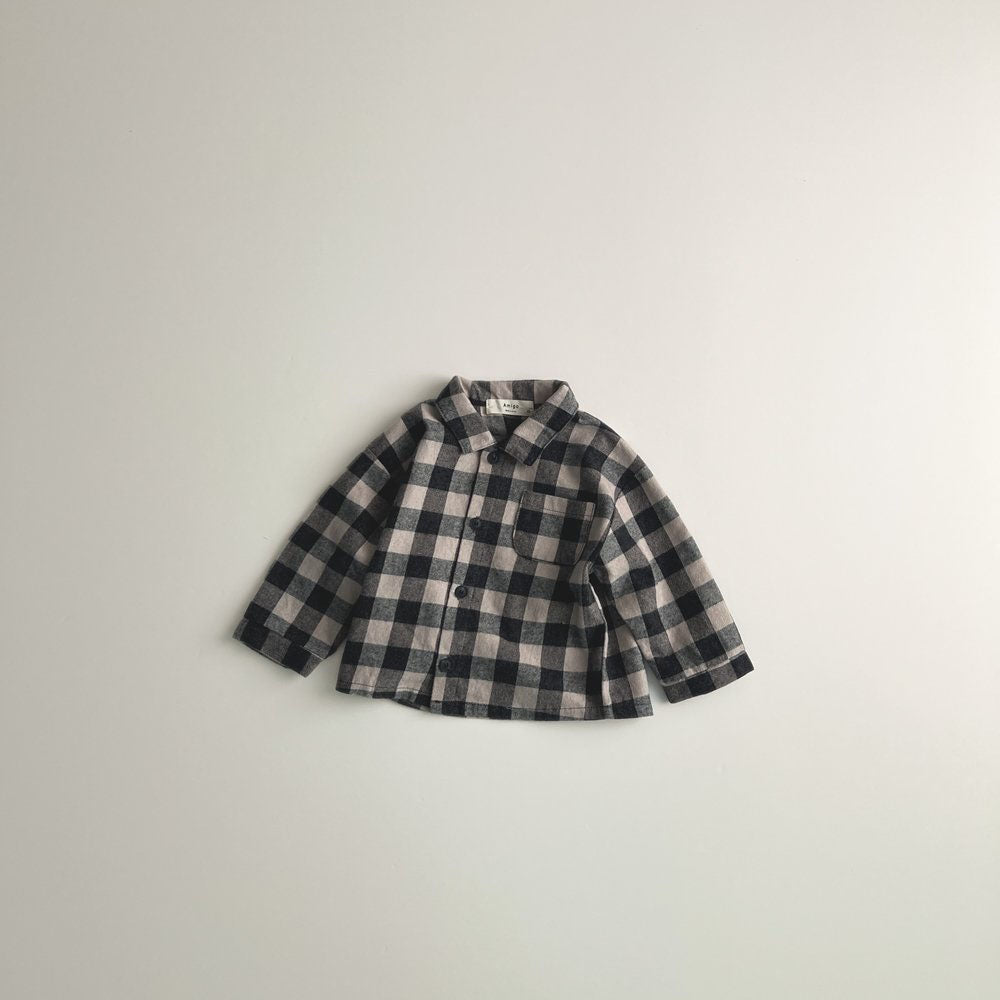 Toddler F25 Buffalo Plaid Long Sleeve Flannel Shirt (1 - 6y) - Charcoal kids outfit