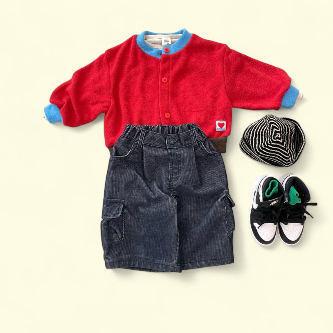 Toddler F25 Contrast Hem Cardigan (3 - 7y) - 2 Colors kids outfit