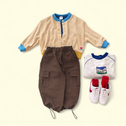 Toddler F25 Contrast Hem Cardigan (3 - 7y) - 2 Colors kids outfit