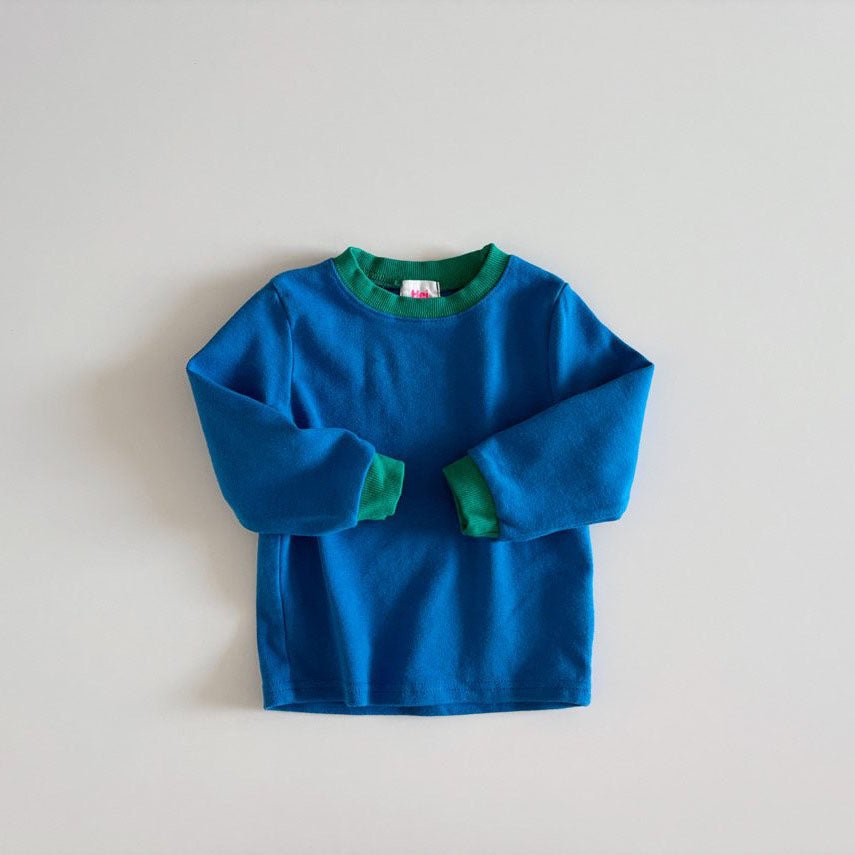 Toddler F25 Contrast Hem Long Sleeve Top (1 - 6y) - 2 Colors kids outfit