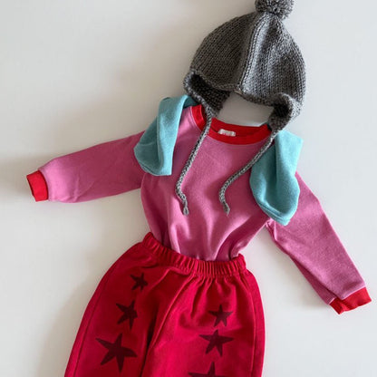Toddler F25 Contrast Hem Long Sleeve Top (1 - 6y) - 2 Colors kids outfit