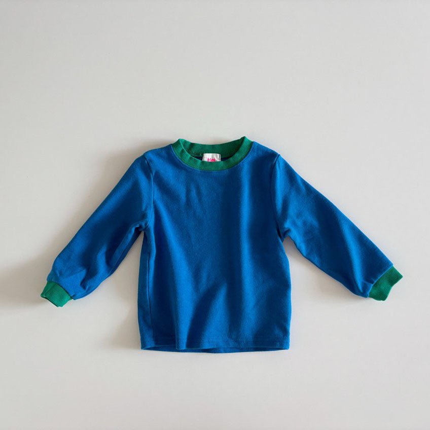 Toddler F25 Contrast Hem Long Sleeve Top (1 - 6y) - 2 Colors kids outfit