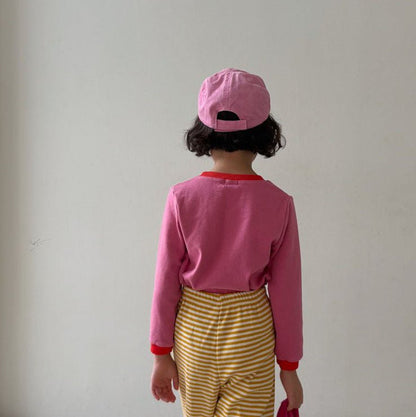 Toddler F25 Contrast Hem Long Sleeve Top (1 - 6y) - 2 Colors kids outfit