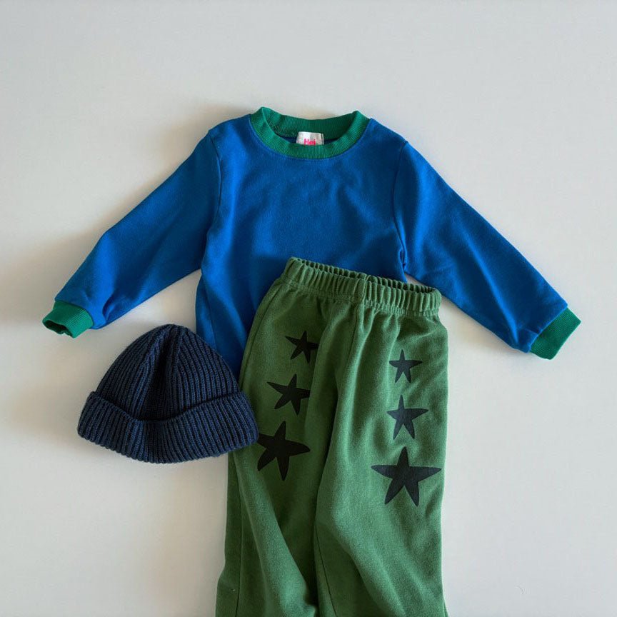 Toddler F25 Contrast Hem Long Sleeve Top (1 - 6y) - 2 Colors kids outfit