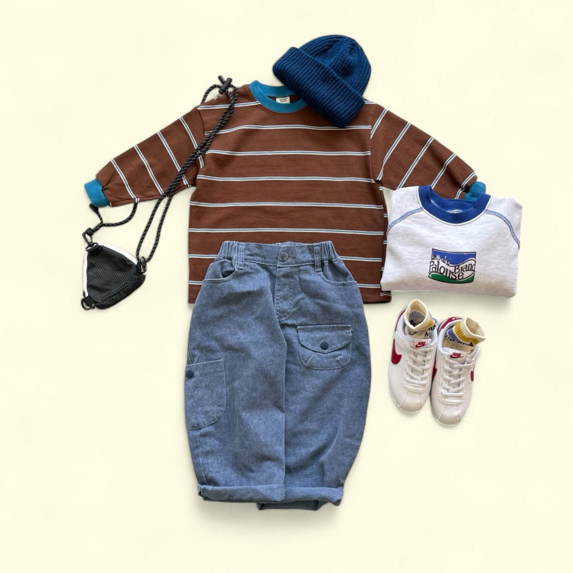 Toddler F25 Contrast Rib Stripe Long Sleeve Top (3 - 7y) - 2 Colors kids outfit