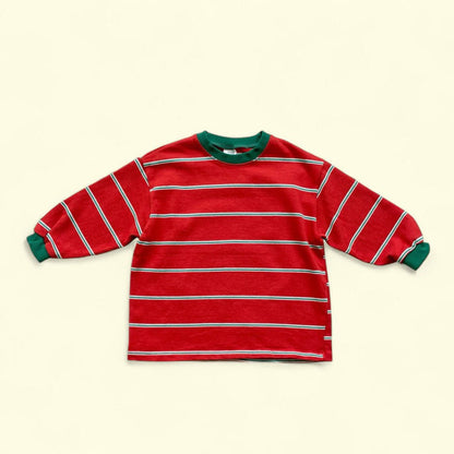 Toddler F25 Contrast Rib Stripe Long Sleeve Top (3 - 7y) - 2 Colors kids outfit
