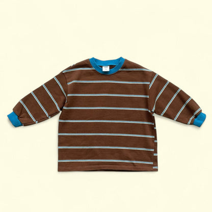 Toddler F25 Contrast Rib Stripe Long Sleeve Top (3 - 7y) - 2 Colors kids outfit