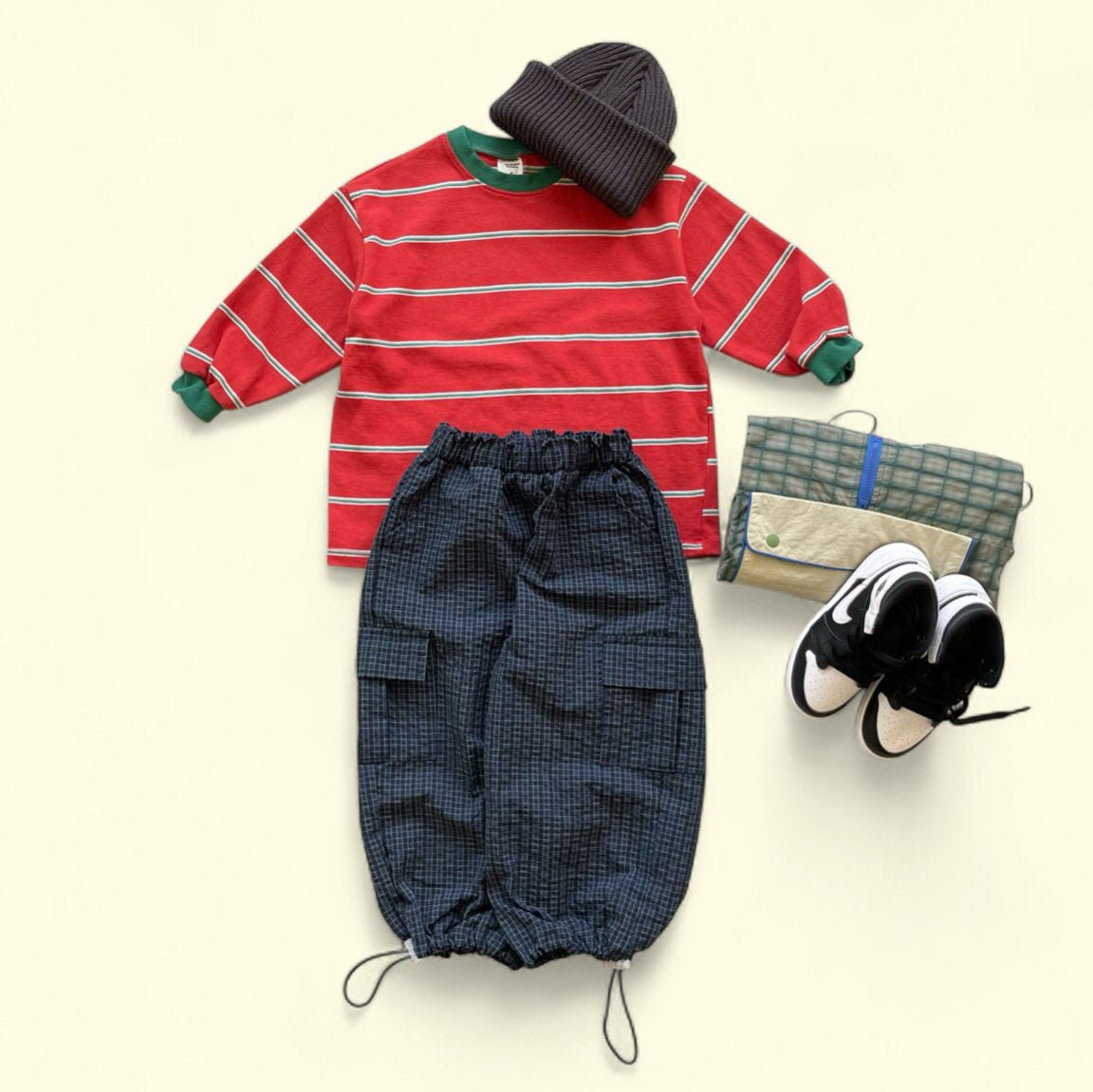 Toddler F25 Contrast Rib Stripe Long Sleeve Top (3 - 7y) - 2 Colors kids outfit