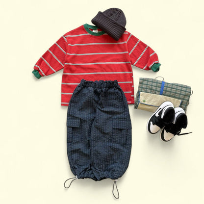 Toddler F25 Contrast Rib Stripe Long Sleeve Top (3 - 7y) - 2 Colors kids outfit