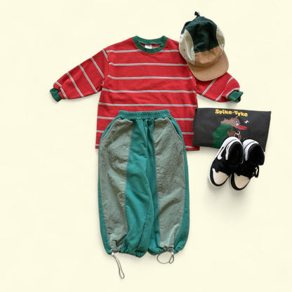 Toddler F25 Contrast Rib Stripe Long Sleeve Top (3 - 7y) - 2 Colors kids outfit