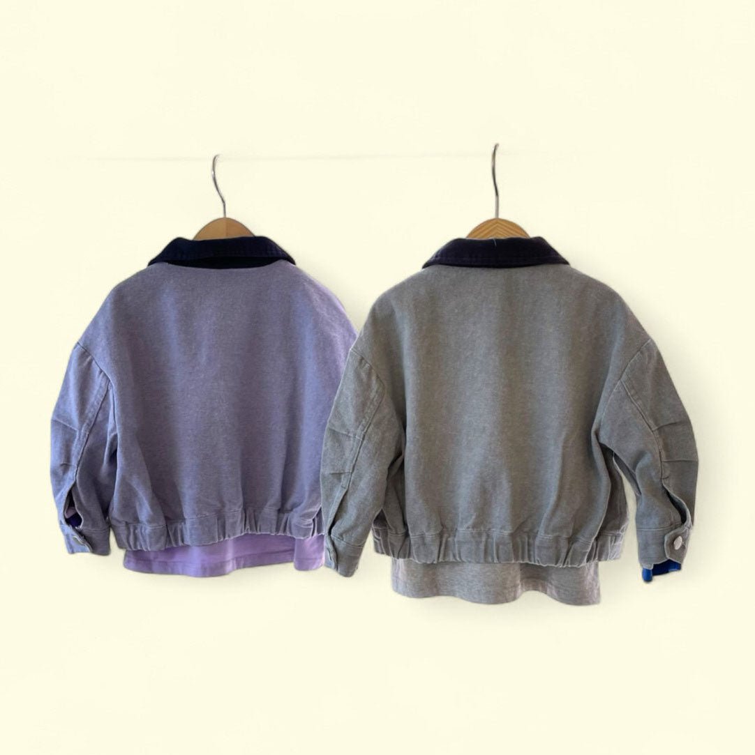 Toddler F25 Corduroy Collar Garment Dyed Jacket (3 - 7y) - 2 Colors kids outfit