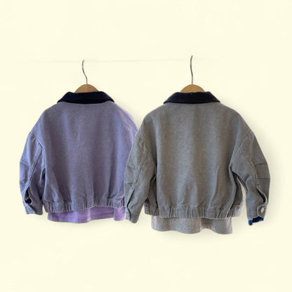 Toddler F25 Corduroy Collar Garment Dyed Jacket (3 - 7y) - 2 Colors kids outfit