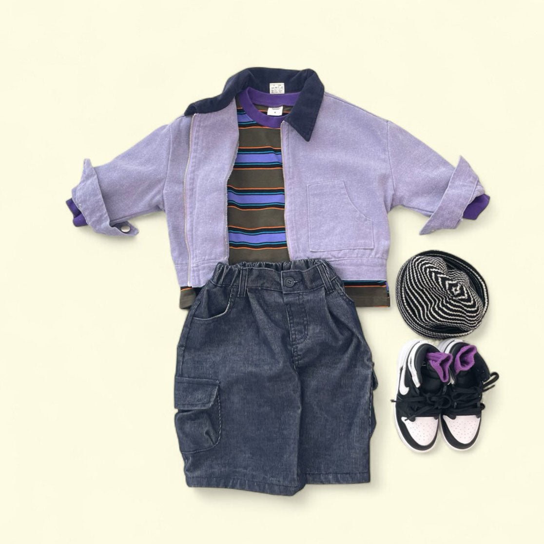Toddler F25 Corduroy Collar Garment Dyed Jacket (3 - 7y) - 2 Colors kids outfit