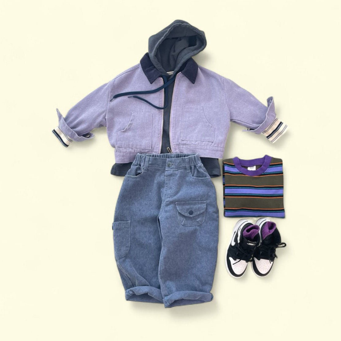 Toddler F25 Corduroy Collar Garment Dyed Jacket (3 - 7y) - 2 Colors kids outfit