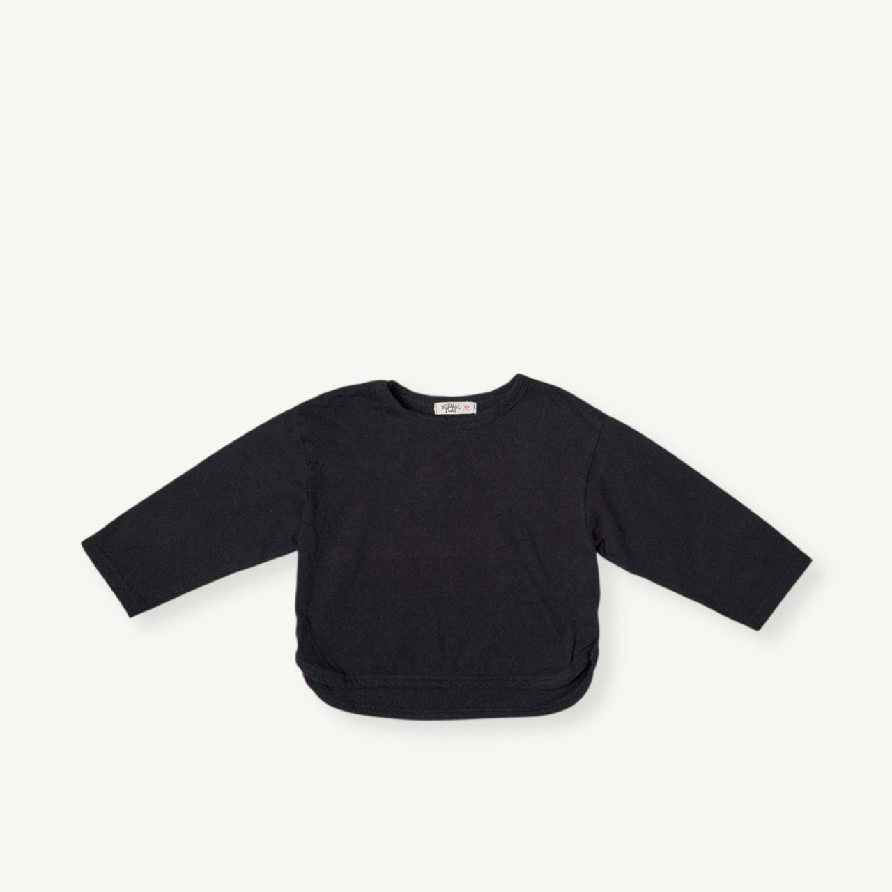 Toddler F25 Cotton Curved Hem Long Sleeve Top (2 - 8y) - 4 Colors kids outfit
