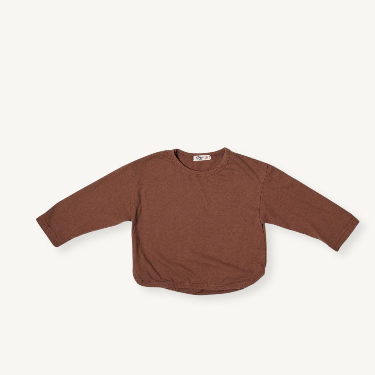 Toddler F25 Cotton Curved Hem Long Sleeve Top (2 - 8y) - 4 Colors kids outfit