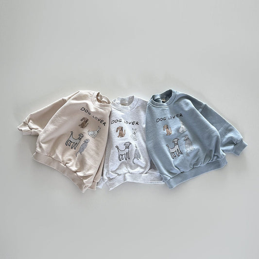 Toddler F25 Dog Lover Long Sleeve Sweatshirt (12m - 7y) - 3 Colors kids outfit