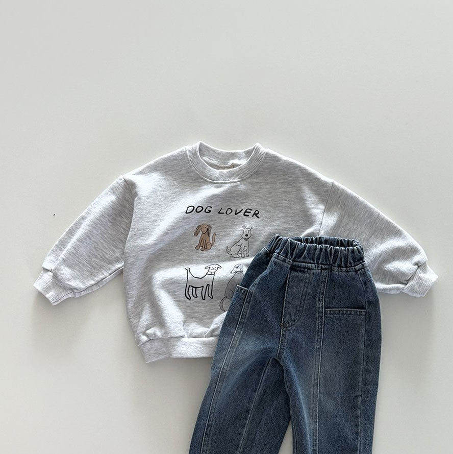 Toddler F25 Dog Lover Long Sleeve Sweatshirt (12m - 7y) - 3 Colors kids outfit