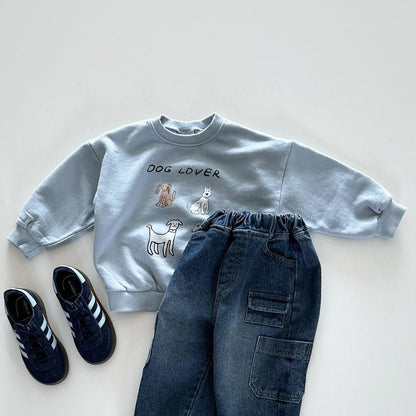 Toddler F25 Dog Lover Long Sleeve Sweatshirt (12m - 7y) - 3 Colors kids outfit